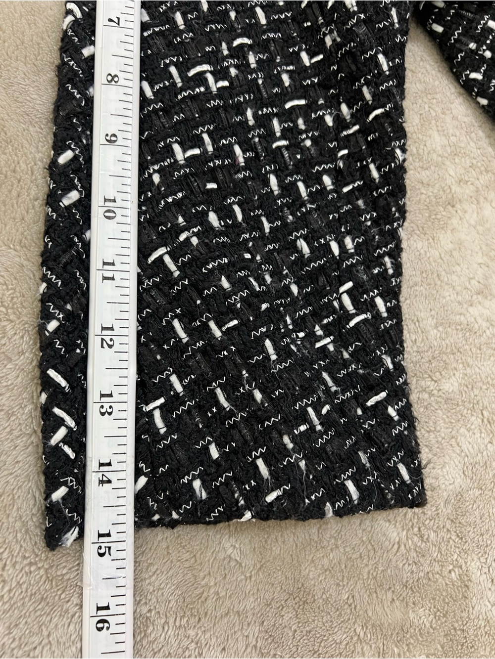 Talbots Collection Women’s Size 14 Petites Tweed Jacket Black White - Picture 8 of 13
